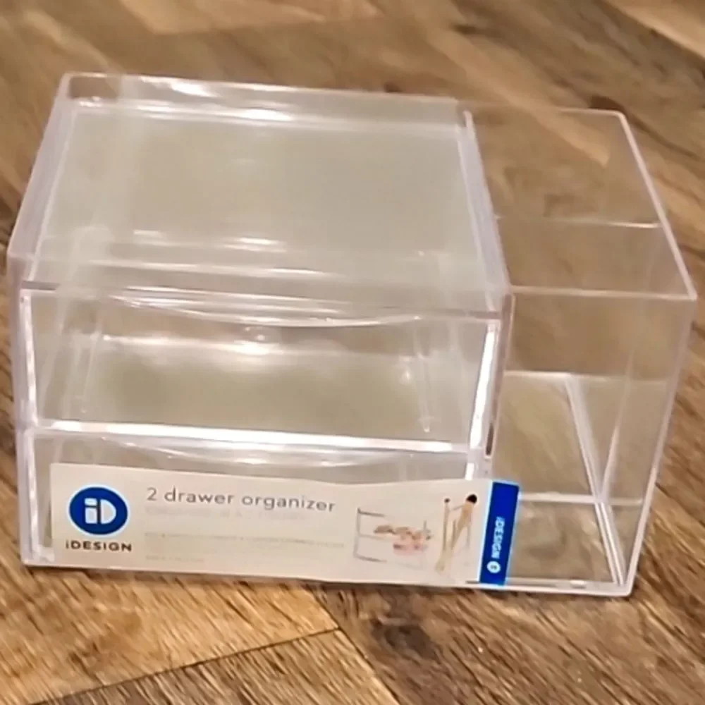 IDesign Chloe Clear Two Drawer Side Divider Organizer